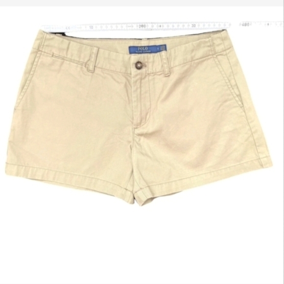 Polo Ralph Lauren Khaki Mini Shorts - Picture 1 of 13